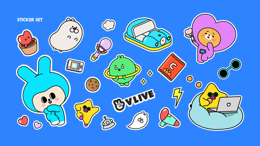 V CREW 超萌開愛風格吉祥物設計，人物性格設定與表情包設計