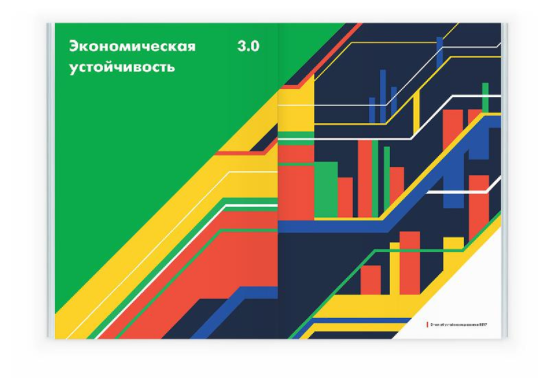Togliattiazot 2017年企業(yè)可持續(xù)發(fā)展報告宣傳冊設(shè)計，斜杠條紋風(fēng)格
