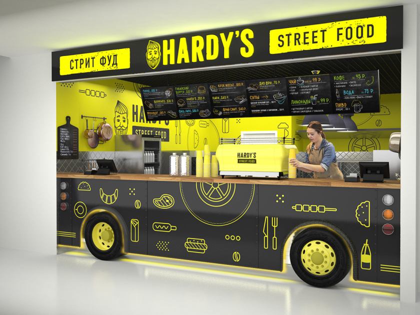 Hardy街頭快餐餐飲室內(nèi)空間設(shè)計(jì)與食品卡車柜臺(tái)設(shè)計(jì)