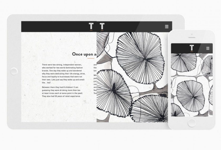 Tiosk茶飲餐飲品牌形象設(shè)計(jì)，水墨線條畫風(fēng)格