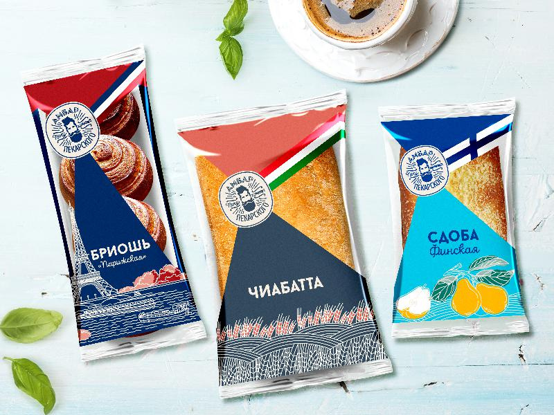 Serpukhovkhleb 大型面包店袋裝面包設(shè)計(jì),幾何版式+人物頭像 Serpukhovkhleb 大型面包店袋裝面包設(shè)計(jì),幾何版式+人物頭像