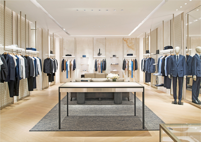 迪奧精品男裝專賣店空間設計，簡約精致風格