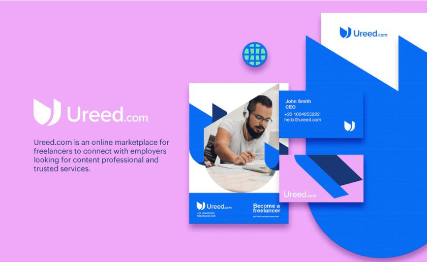 ureed 在線服務(wù)市場平臺網(wǎng)站品牌logo設(shè)計vi設(shè)計，互聯(lián)網(wǎng)科技風(fēng)格