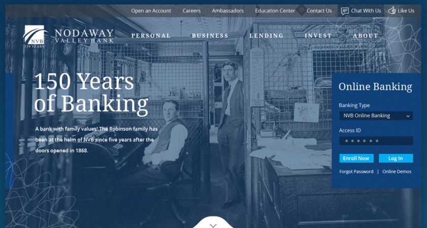  該網(wǎng)頁設計使用藍色傳達了了忠誠和信任的感覺