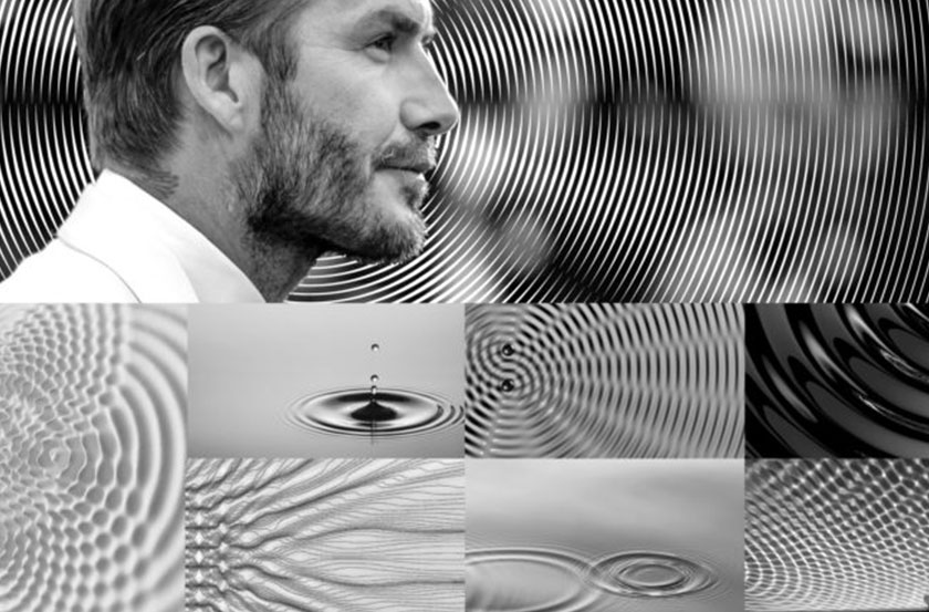 大衛(wèi)·貝克漢姆水波紋圖案香水瓶型設(shè)計(jì)與身體護(hù)理產(chǎn)品包裝設(shè)計(jì)