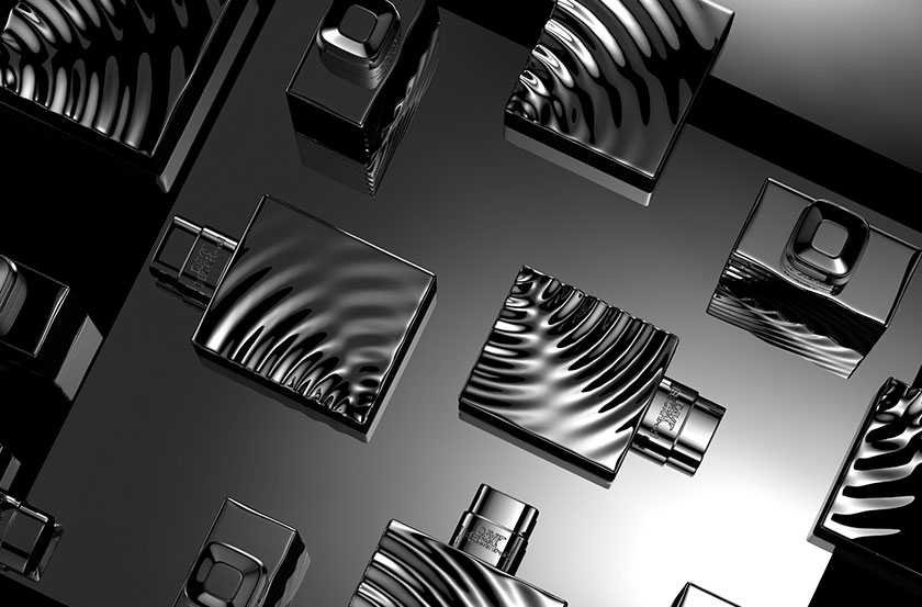 大衛(wèi)·貝克漢姆水波紋圖案香水瓶型設(shè)計(jì)包裝設(shè)計(jì)