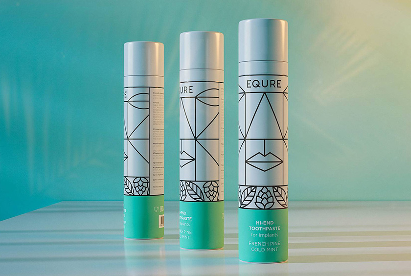 EQURE 牙膏與口腔牙齒護理產(chǎn)品品牌形象策劃與包裝設(shè)計，源于線條裝飾藝術(shù)風格