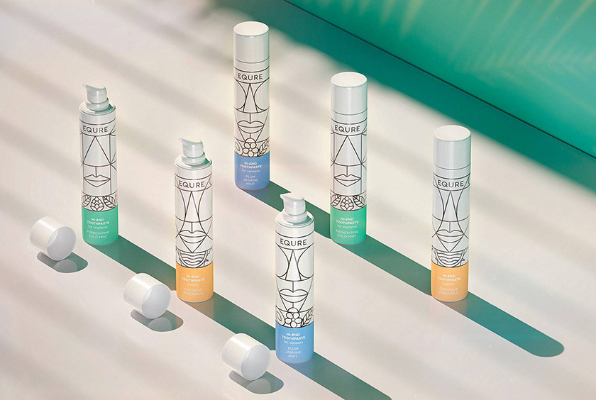 EQURE 牙膏與口腔牙齒護理產(chǎn)品品牌形象策劃與包裝設(shè)計，源于線條裝飾藝術(shù)風格