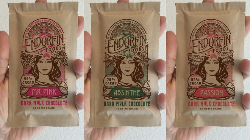 生態(tài)環(huán)保包裝-2020年包裝設(shè)計趨勢示例：新藝術(shù)運(yùn)動啟發(fā)的有機(jī)巧克力棒牛皮紙袋