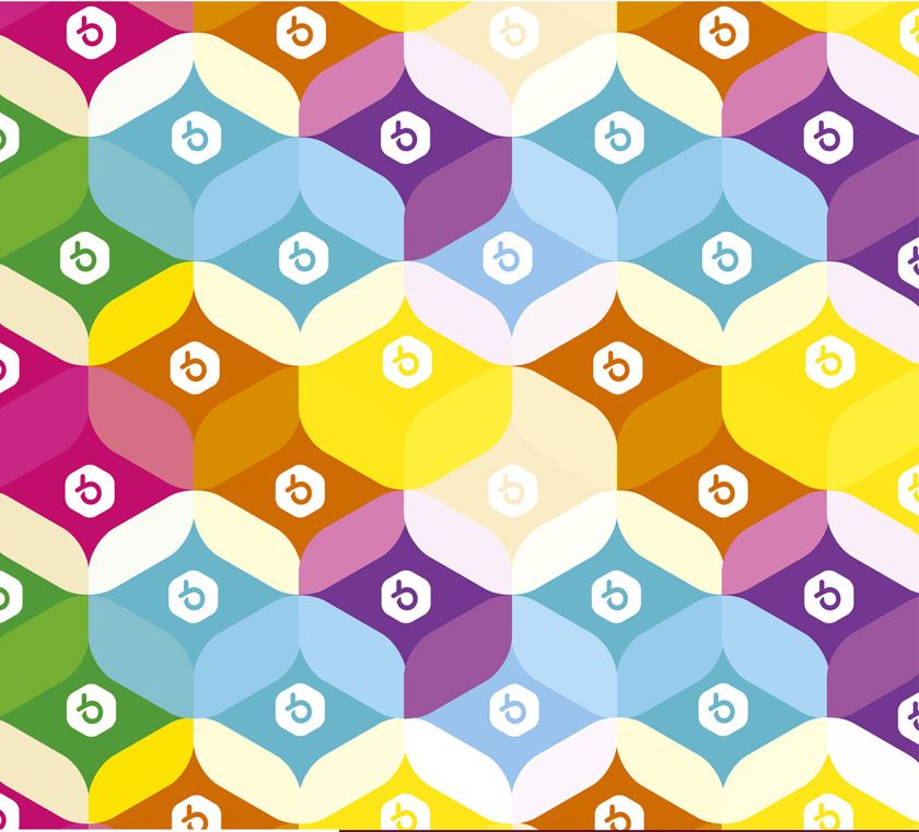 bambary毛線品牌命名logo設(shè)計(jì)與品牌vi形象設(shè)計(jì)。多彩的六邊形色塊 bambary毛線品牌命名logo設(shè)計(jì)與品牌vi形象設(shè)計(jì)。多彩的六邊形色塊