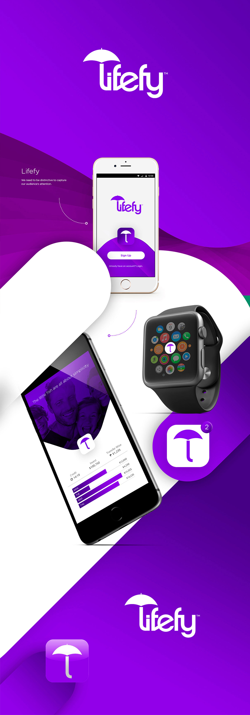 lifefy在線保險品牌logo設(shè)計,傘元素+字母L lifefy在線保險品牌logo設(shè)計,傘元素+字母L