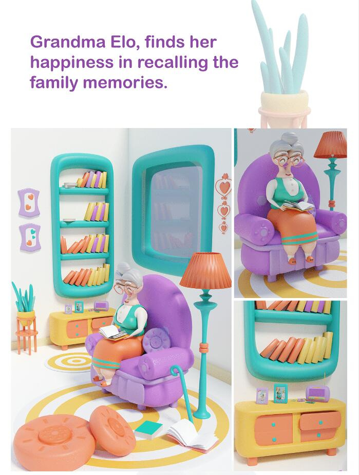 Eyoo family 蜜蜂人家族3D吉祥物設計及場景畫面設計