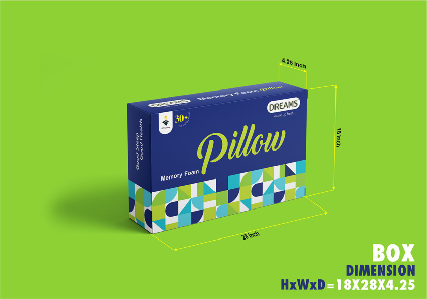 Pillow 記憶枕頭包裝設(shè)計(jì)，幾何圖案排列風(fēng)格