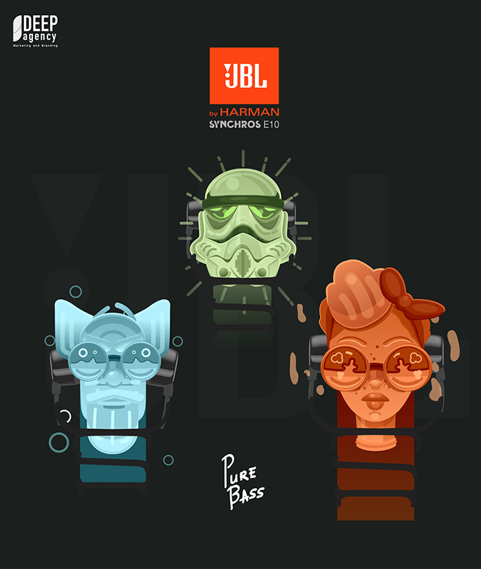 JBL耳機包裝設(shè)計，有趣前衛(wèi)與時尚的人物插畫