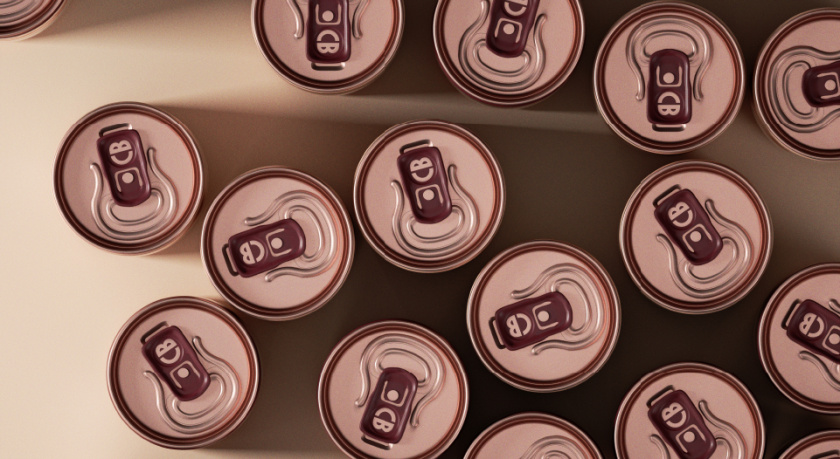 CoolBrew冷釀灌裝咖啡包裝設計，以品牌字母設計包裝圖案傳達愉悅和凸顯品牌