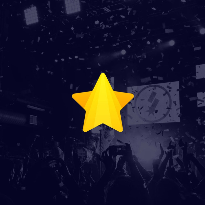 黃色的星星與垂直漸變logo設(shè)計(jì)