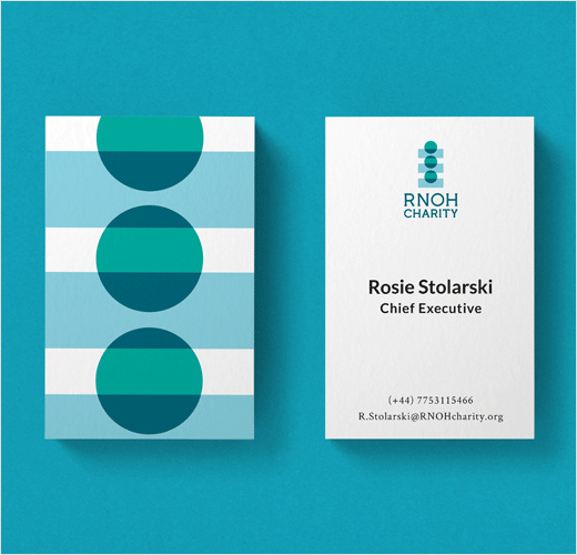 RNOH骨科慈善醫(yī)院品牌vi形象設計，logo設計猶如人體脊柱或落入籌款罐的硬幣