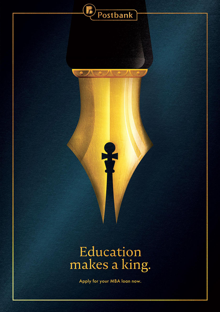 Postbank郵政銀行為MBA學(xué)生量身定制的貸款平面廣告設(shè)計系列