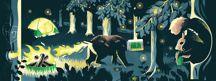 北卡羅來納州罐裝啤酒設(shè)計，帶好探險精神深入插畫中的冰涼世界