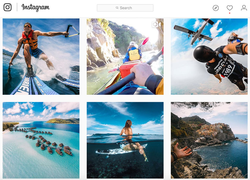 GoPro的instagram品牌形象圖像