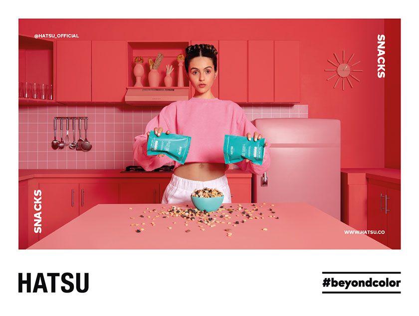 Hatsu 食品飲料品牌平面廣告設(shè)計，超出色彩之外