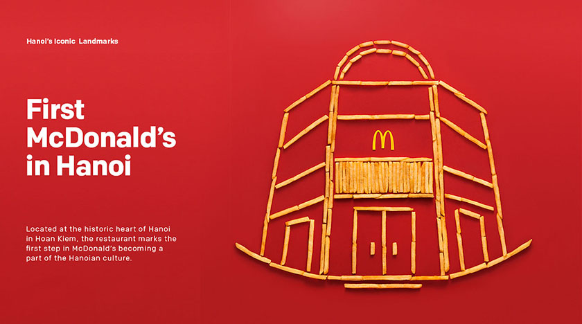 關(guān)于麥當(dāng)勞薯?xiàng)l的創(chuàng)意廣告活動(dòng)-建筑地標(biāo)平面廣告創(chuàng)意設(shè)計(jì)