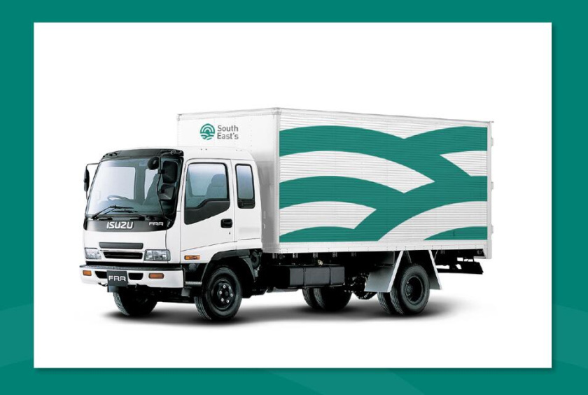 South East''s 人造絲紡織原料成分品牌logo設(shè)計(jì)vi設(shè)計(jì)-車身設(shè)計(jì)