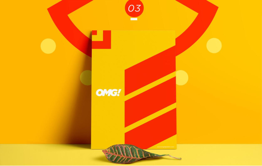 OMG 幾何抽象圖形風格海報設計與品牌vi設計