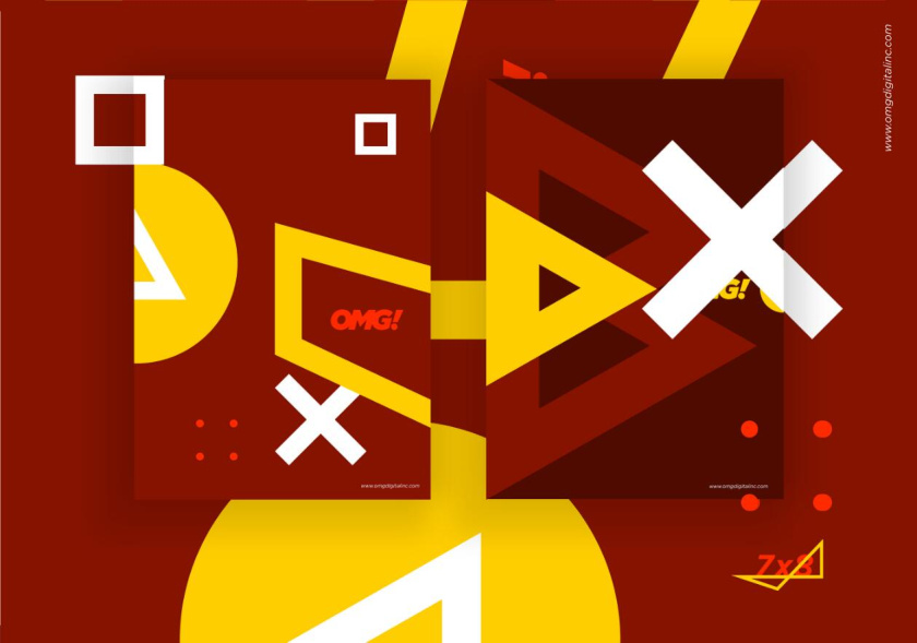 OMG 幾何抽象圖形風(fēng)格海報設(shè)計與品牌vi設(shè)計