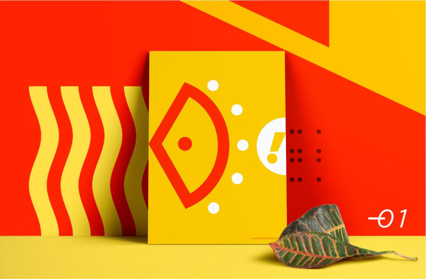 OMG 幾何抽象圖形風格海報設計與品牌vi設計