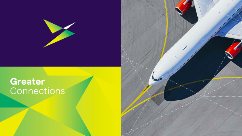 西悉尼國(guó)際機(jī)場(chǎng)新logo設(shè)計(jì)與品牌視覺(jué)形象vi設(shè)計(jì)，動(dòng)感的三角形