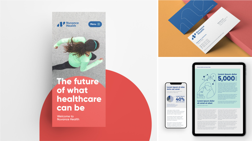 Nuvance Health醫(yī)療保健機構(gòu)新logo設計，字母NH+水滴元素