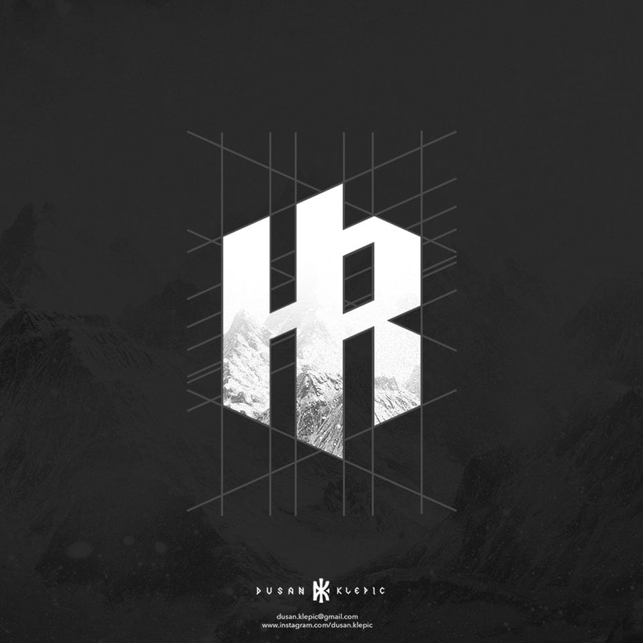 幾何黑白logo設(shè)計(jì)-Heidler Raabe標(biāo)志logo