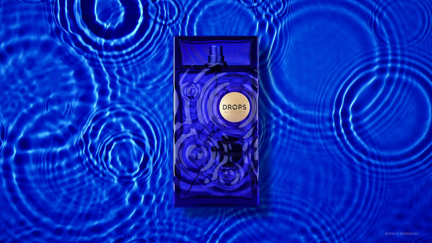 夢幻的DROPS香水包裝設(shè)計和水波蕩漾的藍(lán)色香水瓶形設(shè)計