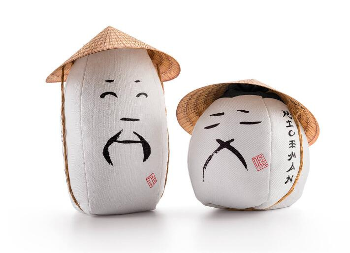 RICEMAN日式大米包裝設(shè)計(jì)，斗笠帽子麻布農(nóng)民造型