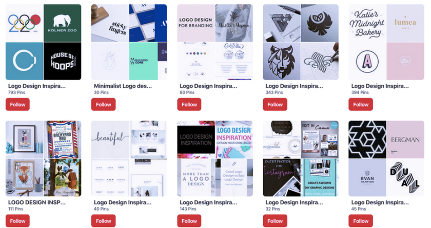Pinterest標(biāo)志靈感板