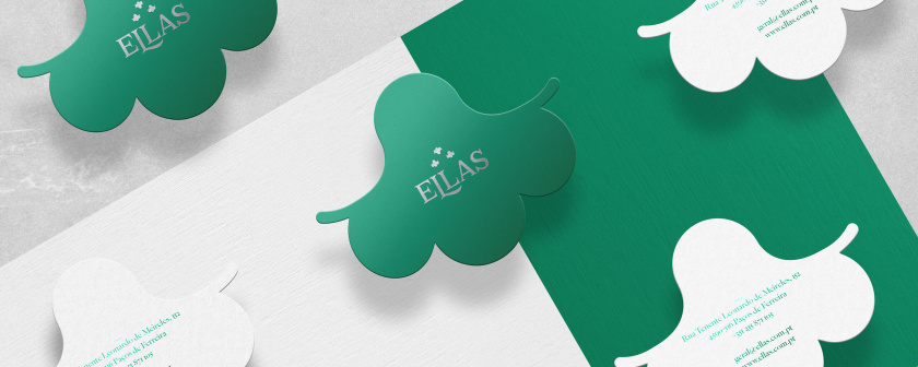 ELLAS珠寶品牌logo設計與品牌vi形象設計,三個花朵徽章 ELLAS珠寶品牌logo設計與品牌vi形象設計,三個花朵徽章