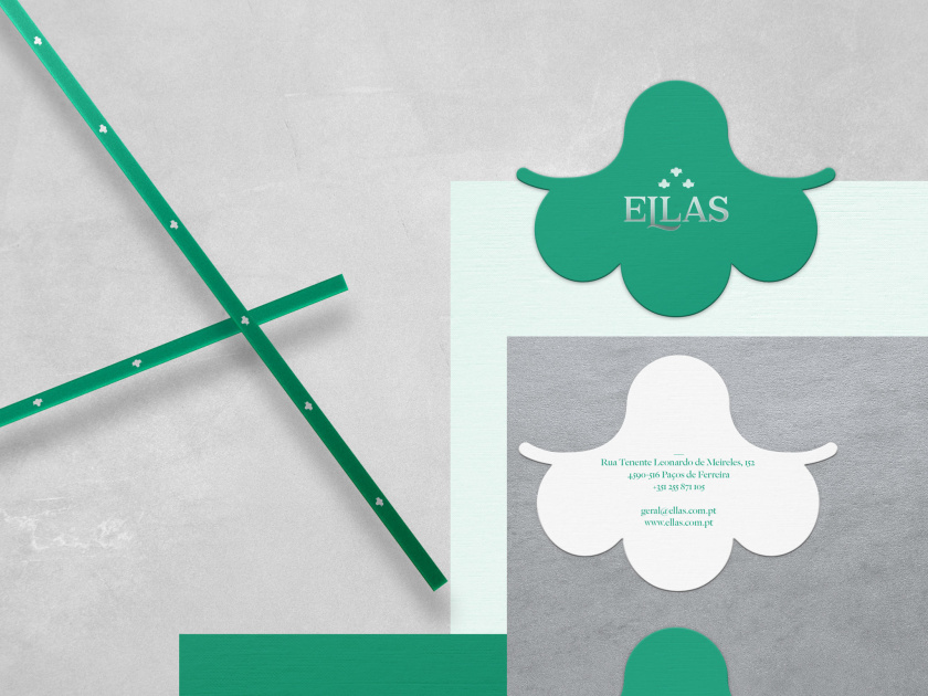 ELLAS珠寶品牌logo設計與品牌vi形象設計,三個花朵徽章 ELLAS珠寶品牌logo設計與品牌vi形象設計,三個花朵徽章