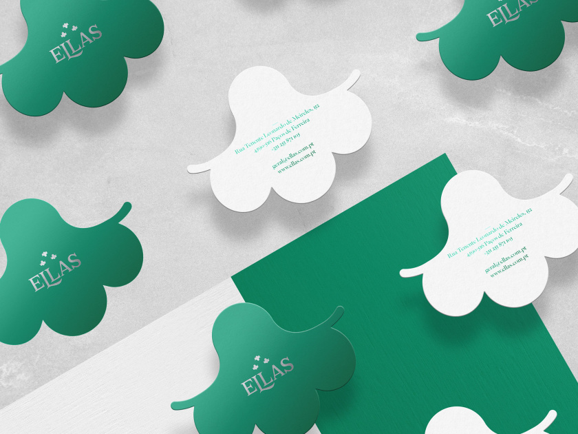 ELLAS珠寶品牌logo設計與品牌vi形象設計,三個花朵徽章 ELLAS珠寶品牌logo設計與品牌vi形象設計,三個花朵徽章