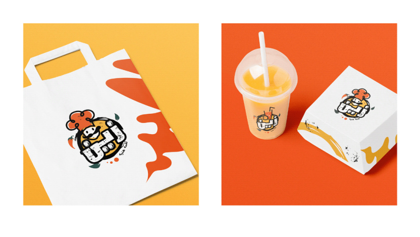 Zain restaurant 三明治西式快餐餐廳餐飲logo設計vi設計，疏漏的手繪風格