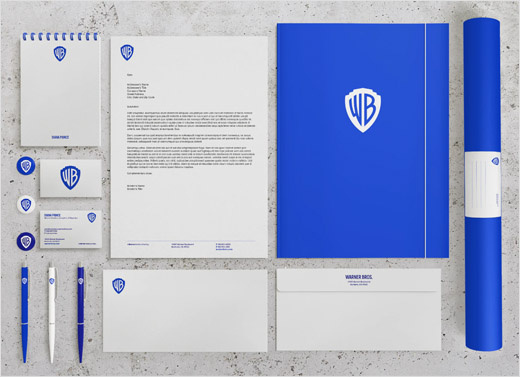 美國電影制片廠華納兄弟新logo設計，更明亮的藍色盾牌