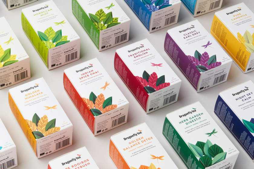 蜻蜓茶品牌茶葉包裝設計“植物插畫篇”-上海包裝設計公司