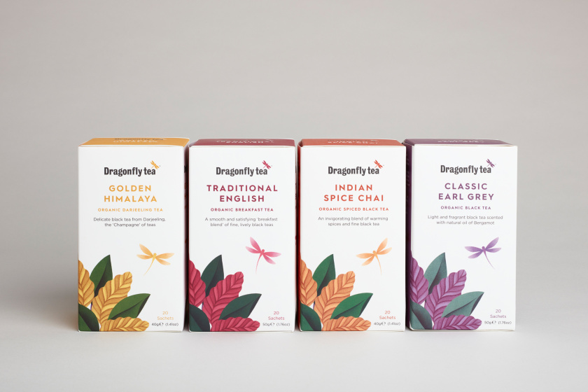 蜻蜓茶品牌茶葉包裝設計“植物插畫篇”-上海包裝設計公司