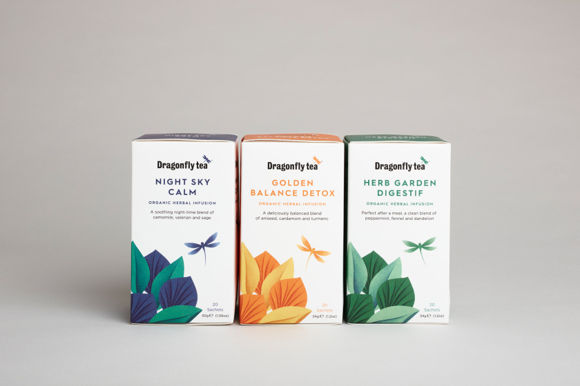 蜻蜓茶品牌茶葉包裝設計“植物插畫篇”-上海包裝設計公司