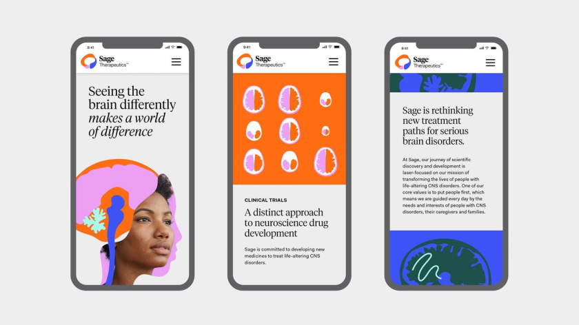 Sage 產(chǎn)后抑郁癥與腦部精神疾病醫(yī)藥品牌全案策劃設(shè)計(jì)，傳達(dá)積極樂觀形象