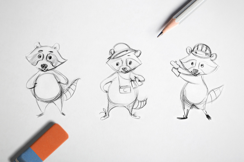 Znayka兒童食品品牌包裝設(shè)計，歡快的浣熊Yasha吉祥物設(shè)計