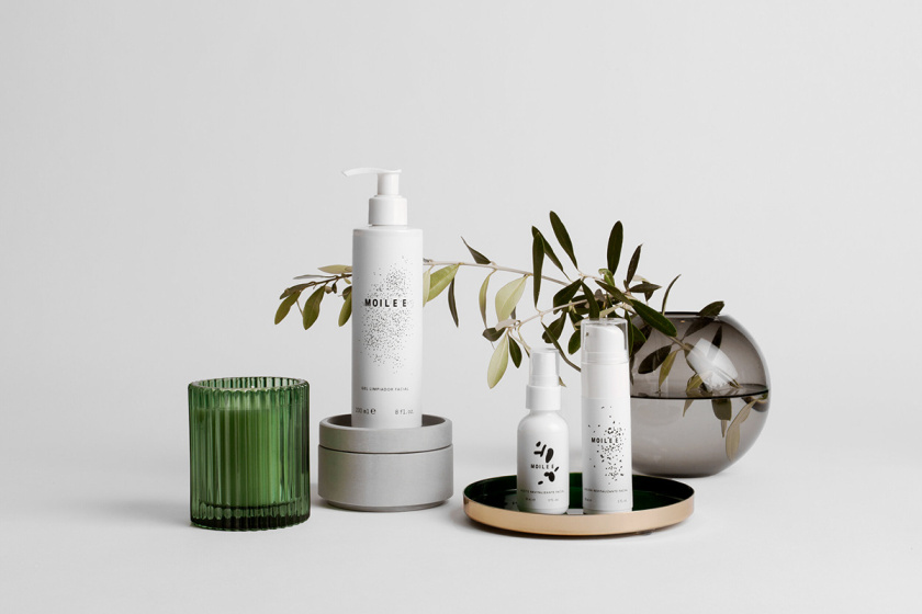 Moilee 化妝護(hù)膚品品牌命名與包裝設(shè)計，描繪皮膚細(xì)胞分子視圖