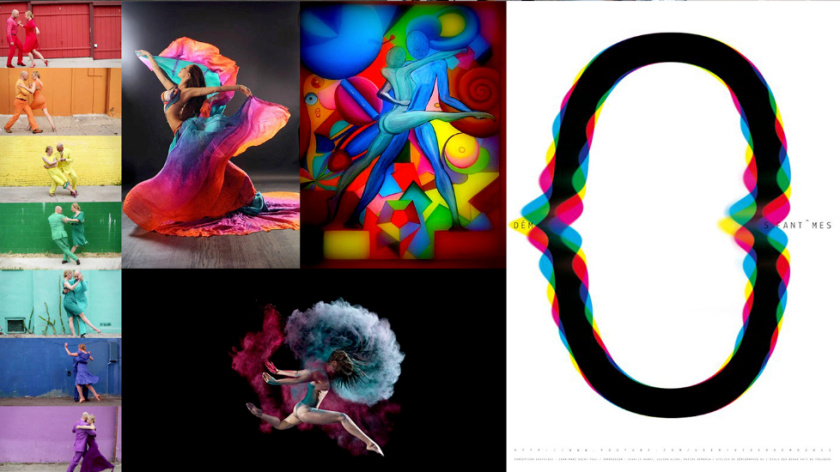 Arte e Magia兒童青少年舞蹈教育機構(gòu)品牌vi視覺形象設(shè)計，彎曲漸變色塊的疊加