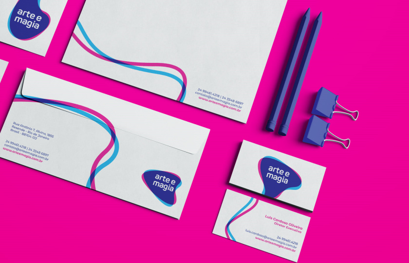 Arte e Magia兒童青少年舞蹈教育機構(gòu)品牌vi視覺形象設(shè)計，彎曲漸變色塊的疊加