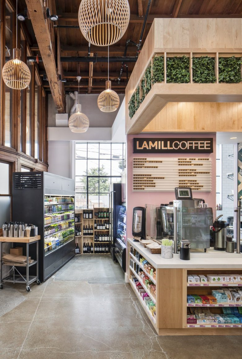 MBH Architects熱帶靈感原木風格零售便利店店鋪店面空間設計